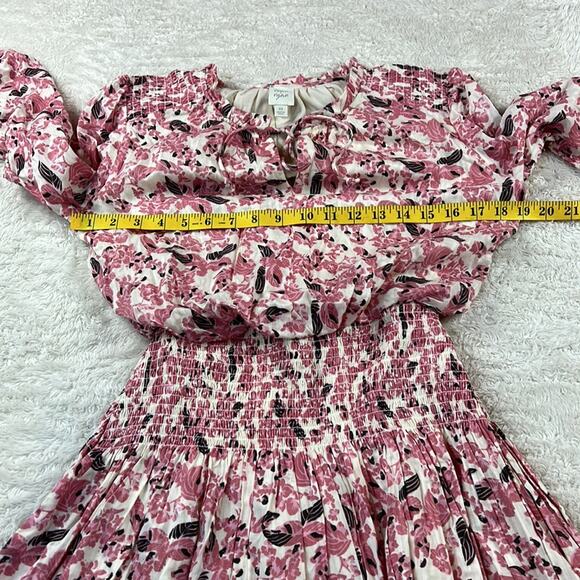 Roan and Rya florap print pink smocked waist blouson dress, xs - Picture 5 of 9
